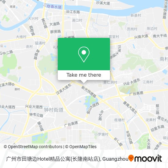 广州市田塘边Hotel精品公寓(长隆南站店) map
