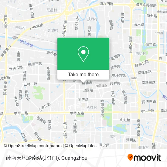 岭南天地岭南站(北1门) map