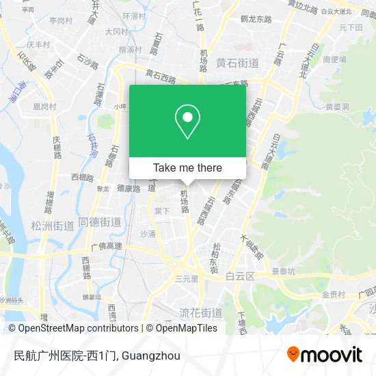 民航广州医院-西1门 map