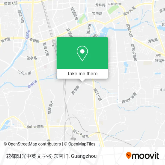 花都阳光中英文学校-东南门 map