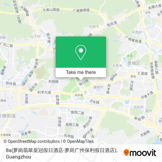 8a(萝岗翡翠皇冠假日酒店-萝岗广州保利假日酒店) map