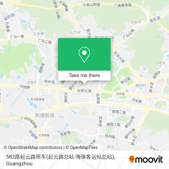 582路起云路班车(起云路总站-海珠客运站总站) map