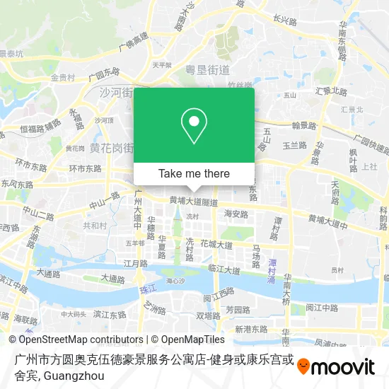 广州市方圆奥克伍德豪景服务公寓店-健身或康乐宫或舍宾 map