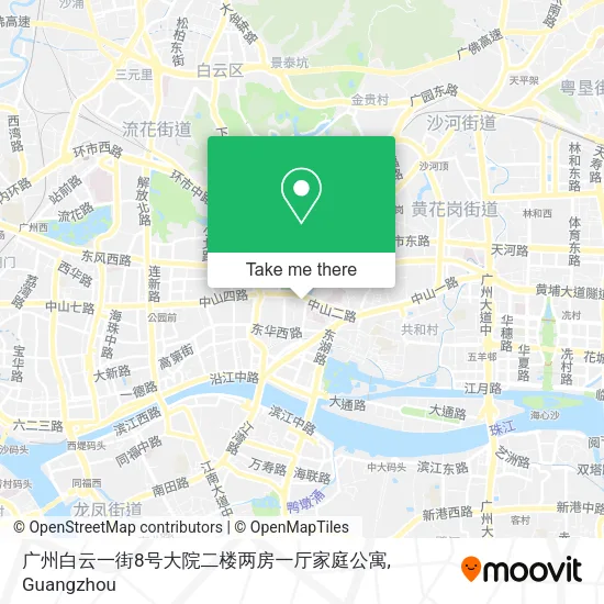 广州白云一街8号大院二楼两房一厅家庭公寓 map
