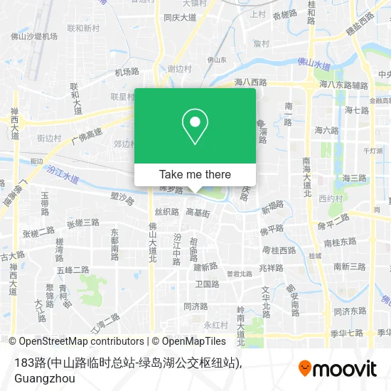183路(中山路临时总站-绿岛湖公交枢纽站) map