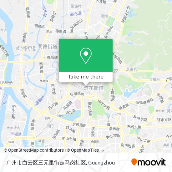 广州市白云区三元里街走马岗社区 map