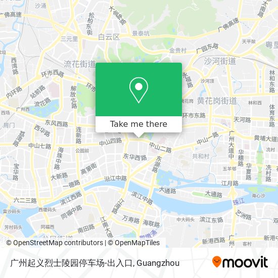 广州起义烈士陵园停车场-出入口 map