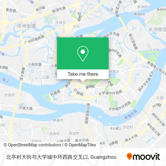 北亭村大街与大学城中环西路交叉口 map