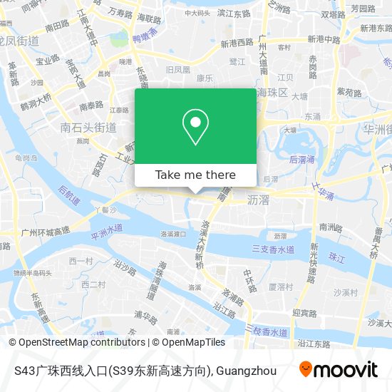 S43广珠西线入口(S39东新高速方向) map