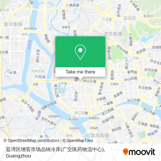 荔湾区增窖市场品纳冷库(广交医药物流中心) map