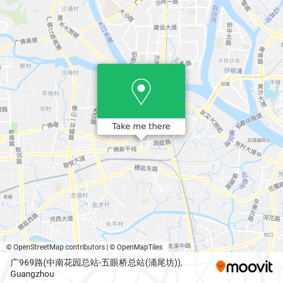 广969路(中南花园总站-五眼桥总站(涌尾坊)) map