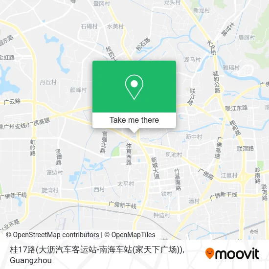 桂17路(大沥汽车客运站-南海车站(家天下广场)) map