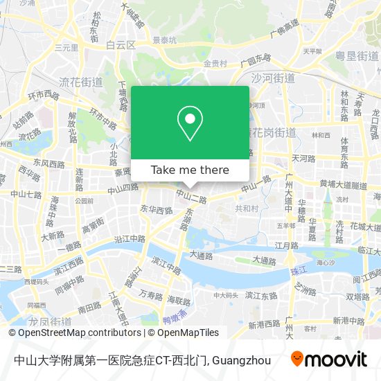 中山大学附属第一医院急症CT-西北门 map