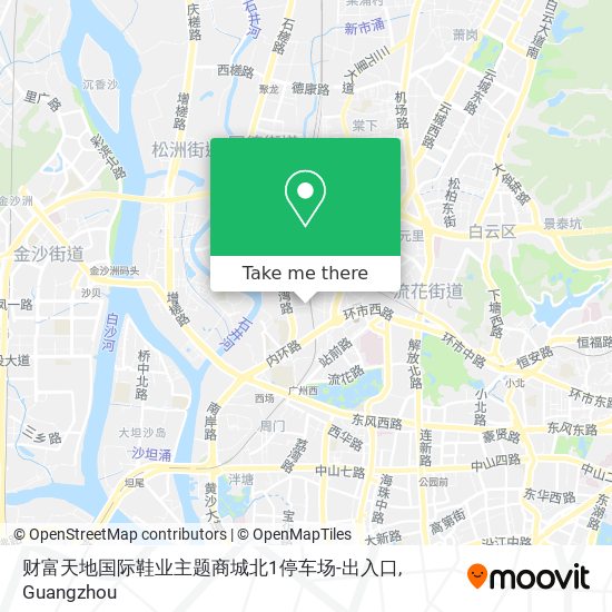 财富天地国际鞋业主题商城北1停车场-出入口 map