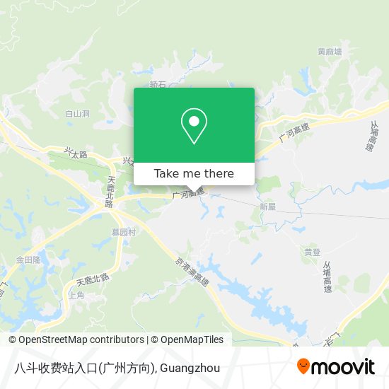 八斗收费站入口(广州方向) map