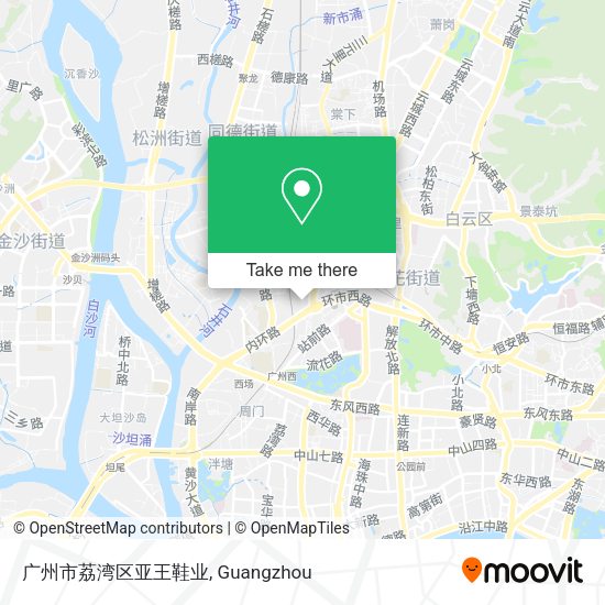 广州市荔湾区亚王鞋业 map