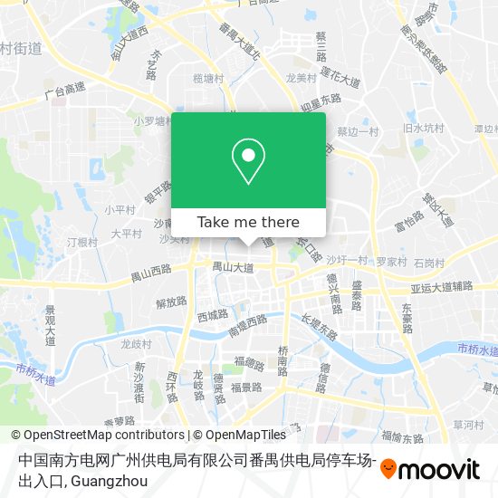 中国南方电网广州供电局有限公司番禺供电局停车场-出入口 map