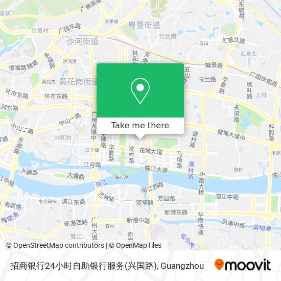 招商银行24小时自助银行服务(兴国路) map