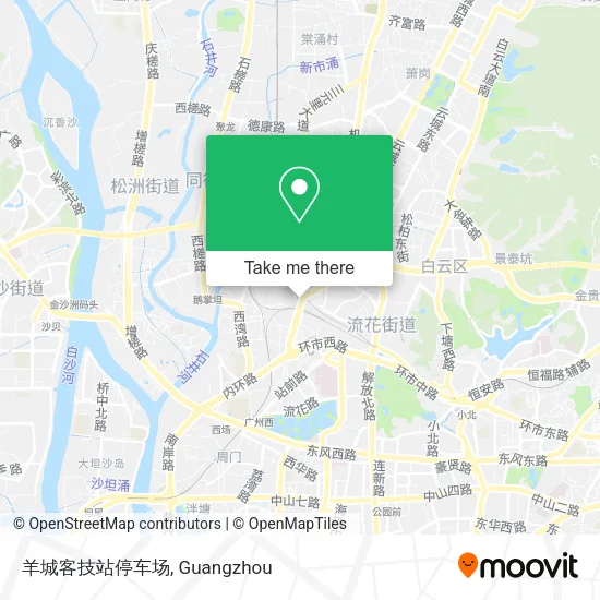羊城客技站停车场 map