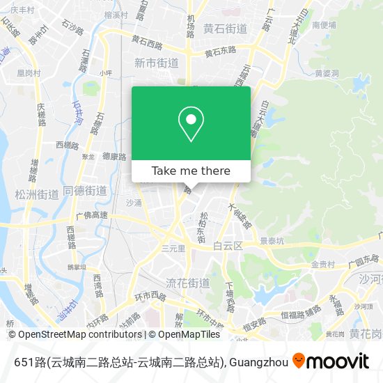 651路(云城南二路总站-云城南二路总站) map