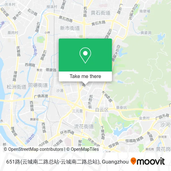 651路(云城南二路总站-云城南二路总站) map