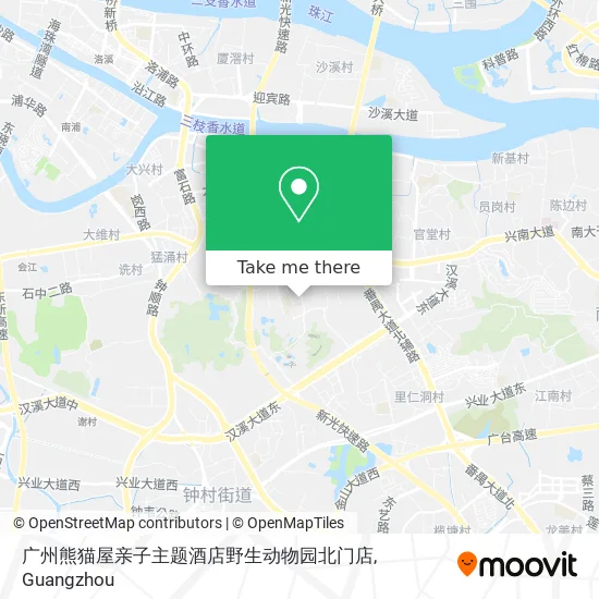 广州熊猫屋亲子主题酒店野生动物园北门店 map
