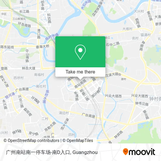 广州南站南一停车场-南D入口 map