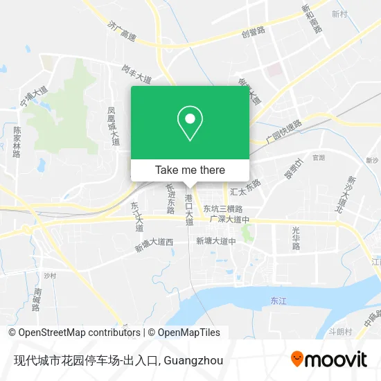 现代城市花园停车场-出入口 map
