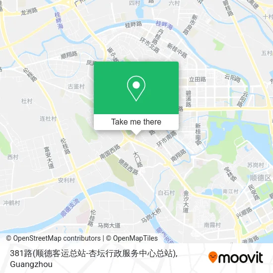381路(顺德客运总站-杏坛行政服务中心总站) map