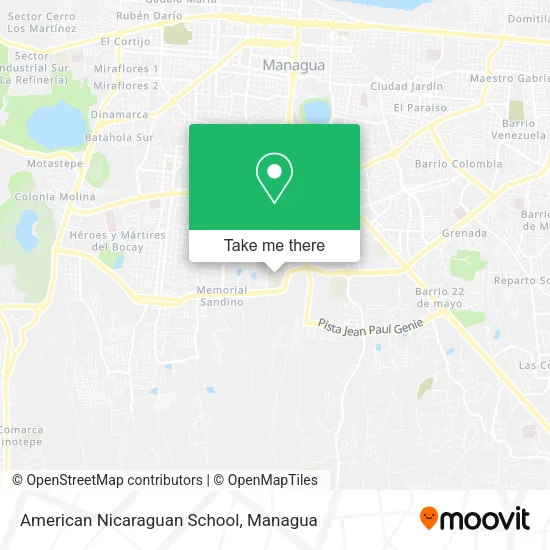 Mapa de American Nicaraguan School