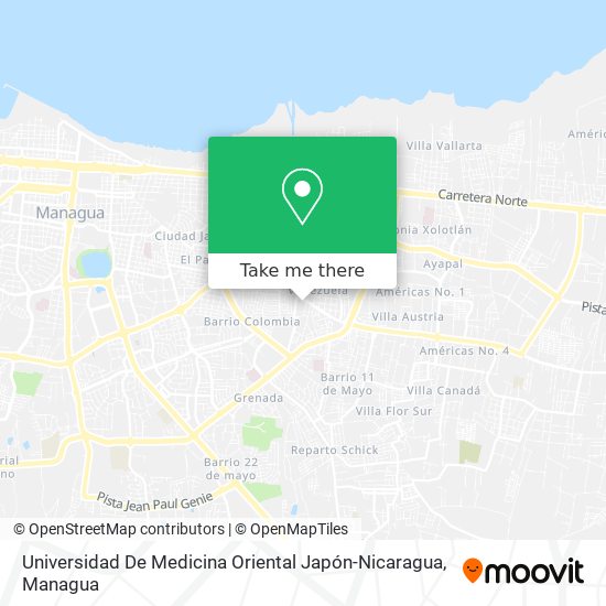 Universidad De Medicina Oriental Japón-Nicaragua map