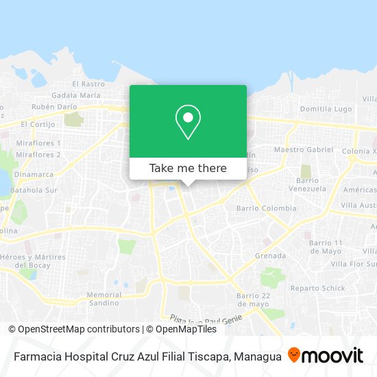 Farmacia Hospital Cruz Azul Filial Tiscapa map