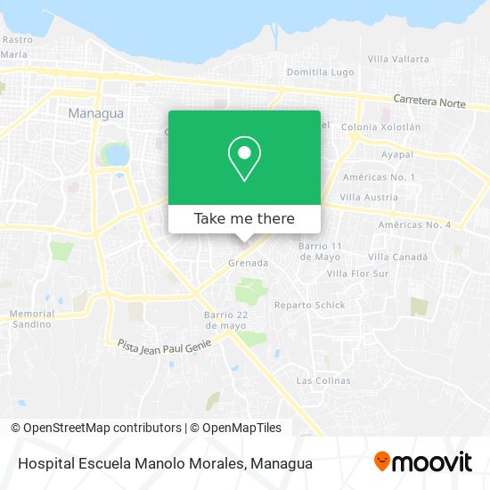 Hospital Escuela Manolo Morales map