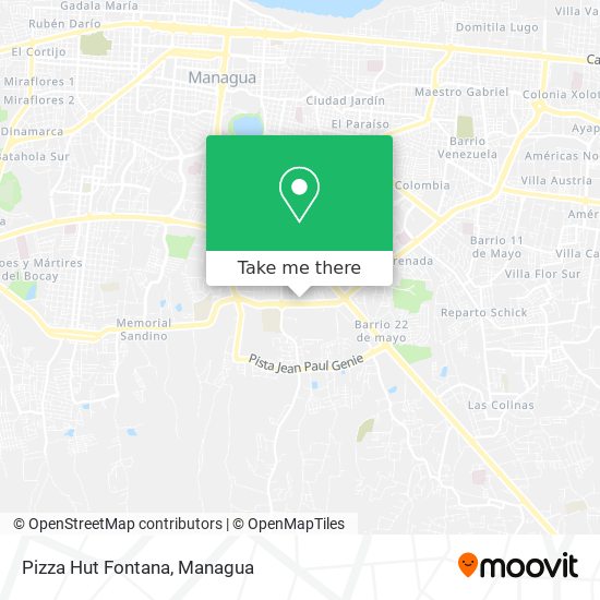 Pizza Hut Fontana map