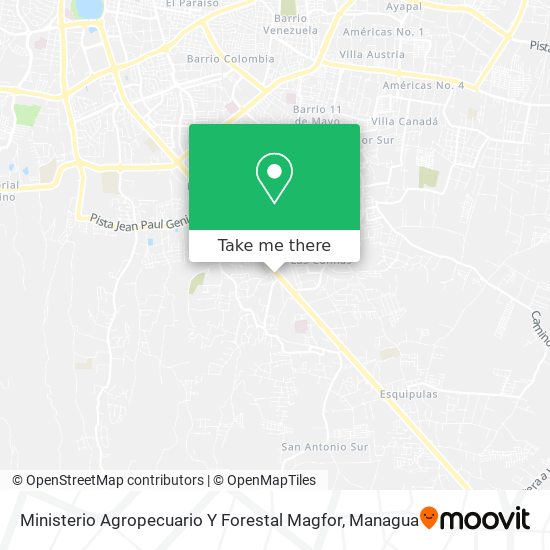Ministerio Agropecuario Y Forestal Magfor map