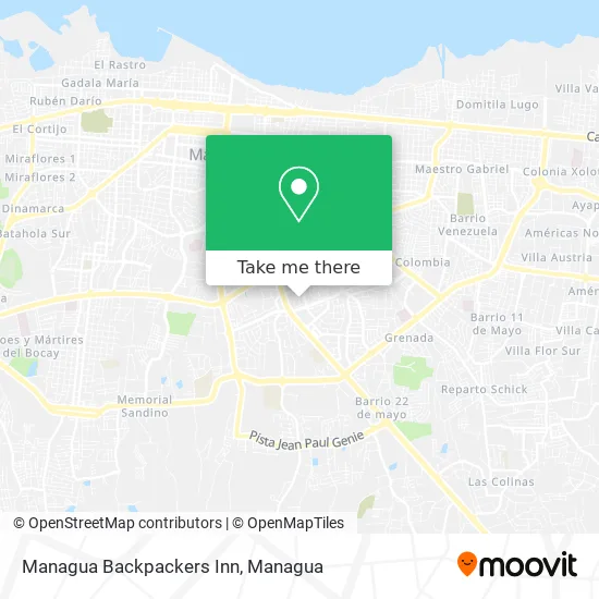 Managua Backpackers Inn map