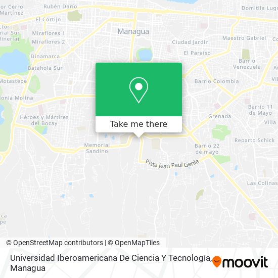 Universidad Iberoamericana De Ciencia Y Tecnología map