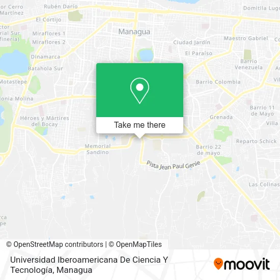 Universidad Iberoamericana De Ciencia Y Tecnología map