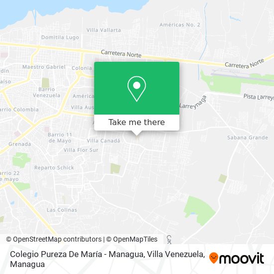Colegio Pureza De María - Managua, Villa Venezuela map