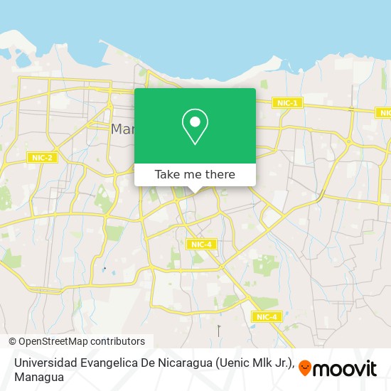 Universidad Evangelica De Nicaragua (Uenic Mlk Jr.) map