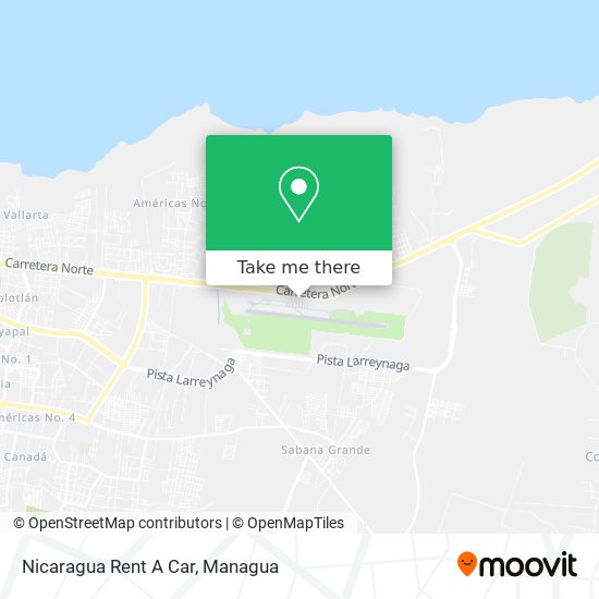 Nicaragua Rent A Car map