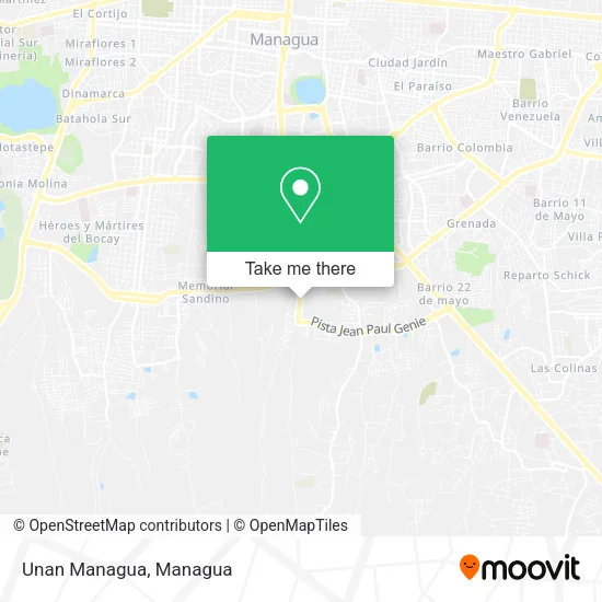 Unan Managua map
