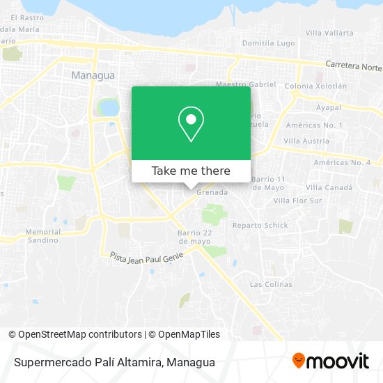 Mapa de Supermercado Palí Altamira