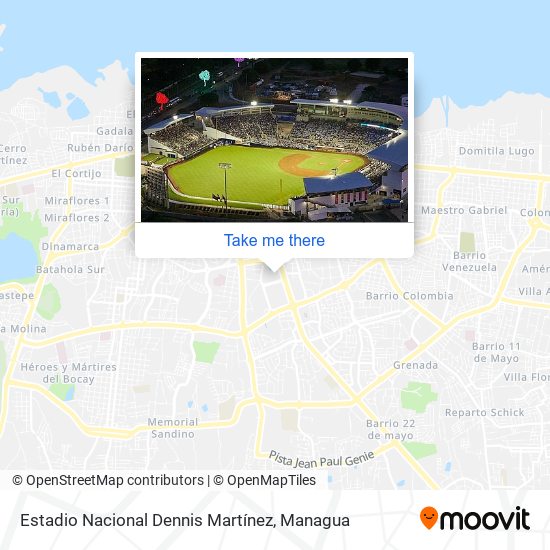 Mapa de Estadio Nacional Dennis Martínez