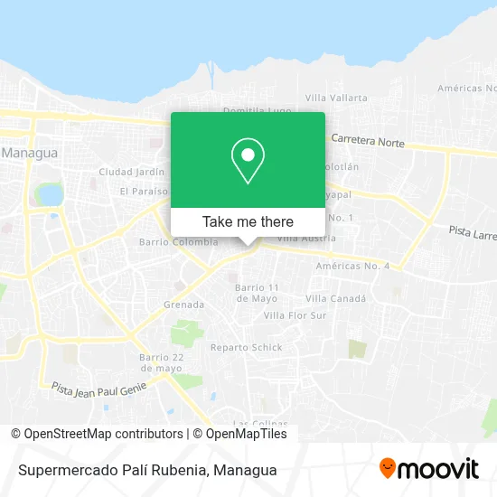 Mapa de Supermercado Palí Rubenia