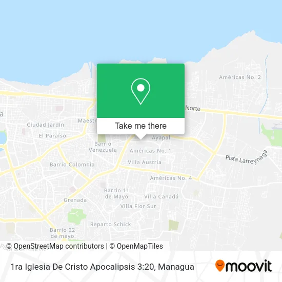 Mapa de 1ra Iglesia De Cristo Apocalipsis 3:20