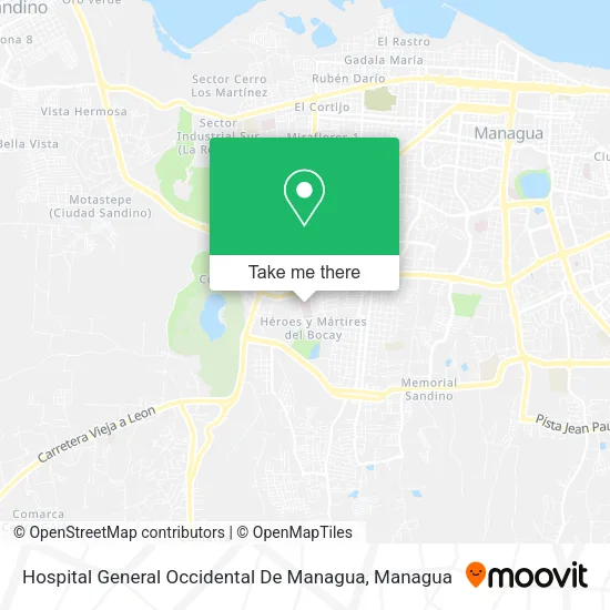 Hospital General Occidental De Managua map
