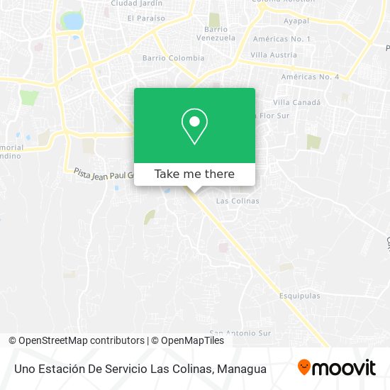 Uno Estación De Servicio Las Colinas map
