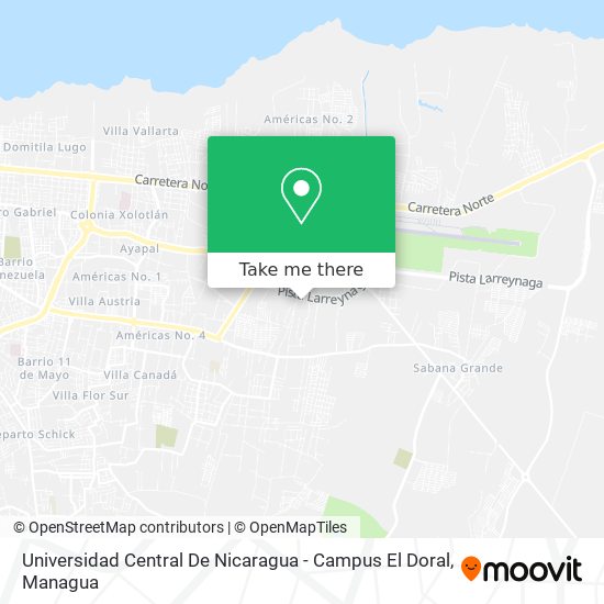 Universidad Central De Nicaragua - Campus El Doral map