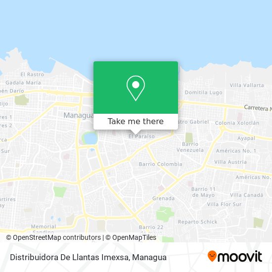 Mapa de Distribuidora De Llantas Imexsa